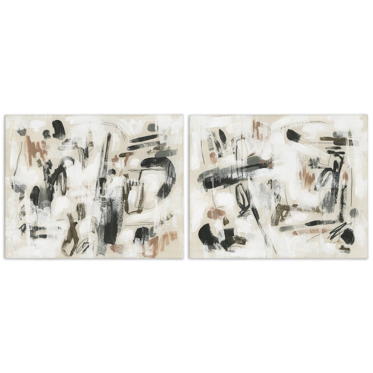 Stupell Industries Neutral Earth Tones Abstraction 2pc Canvas Set Design by June Erica Vess